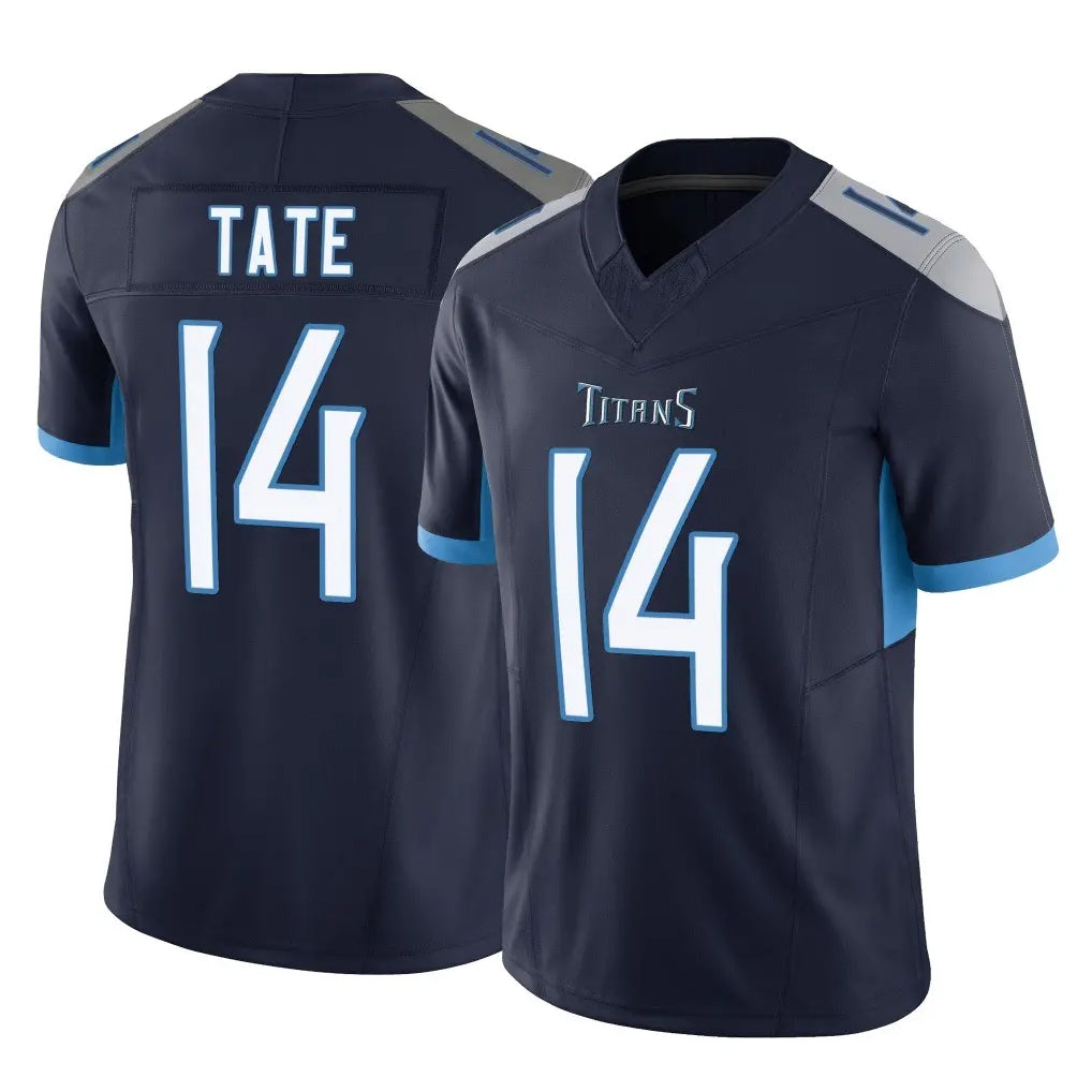 T.Titans #14 Carnell Tate Player Navy Limited Vapor F.U.S.E. Home Game Ldoa Stitched Jerseys