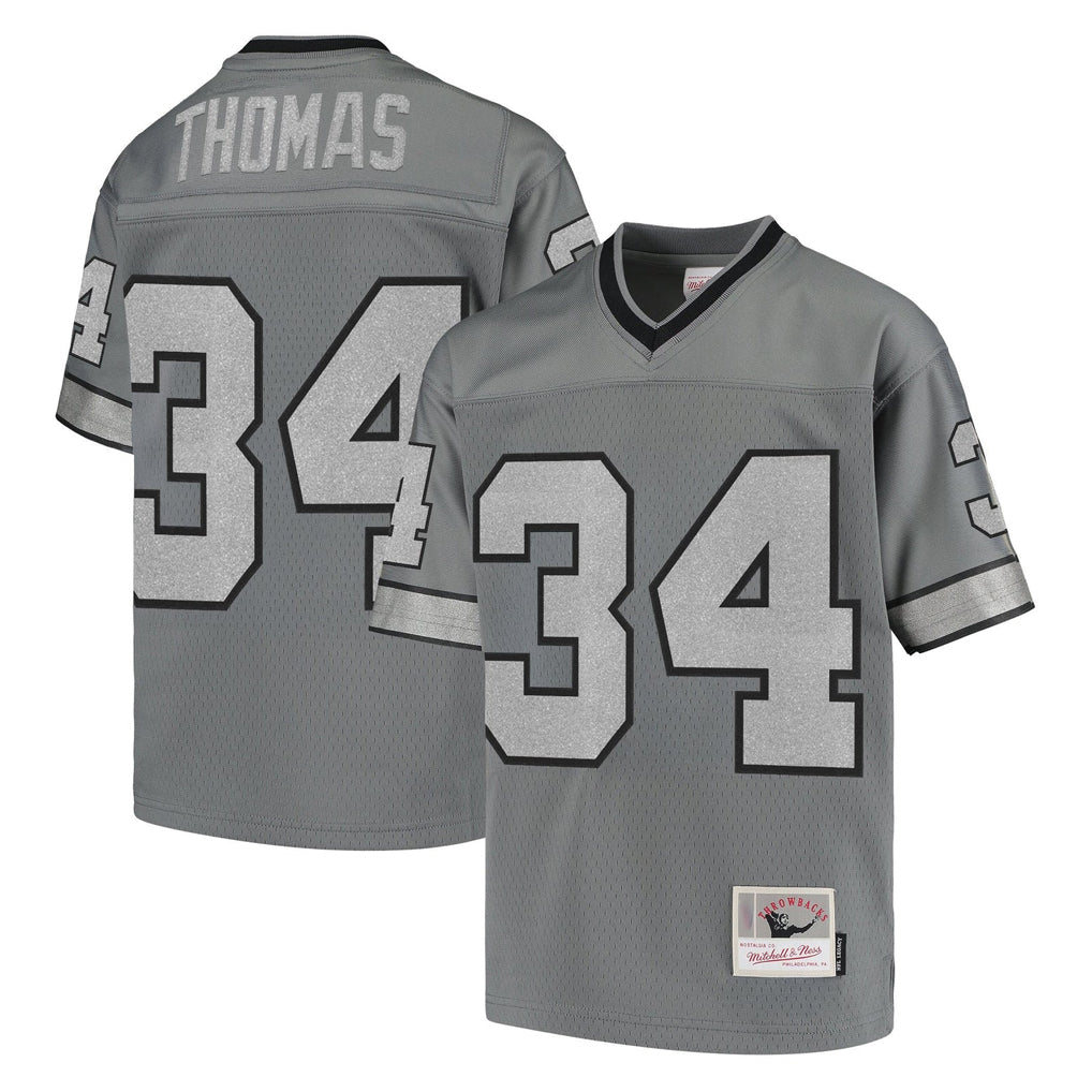 B.Bills #34 Thurman Thomas Player Gray Throwback Replica Ldoa Stitched Jerseys
