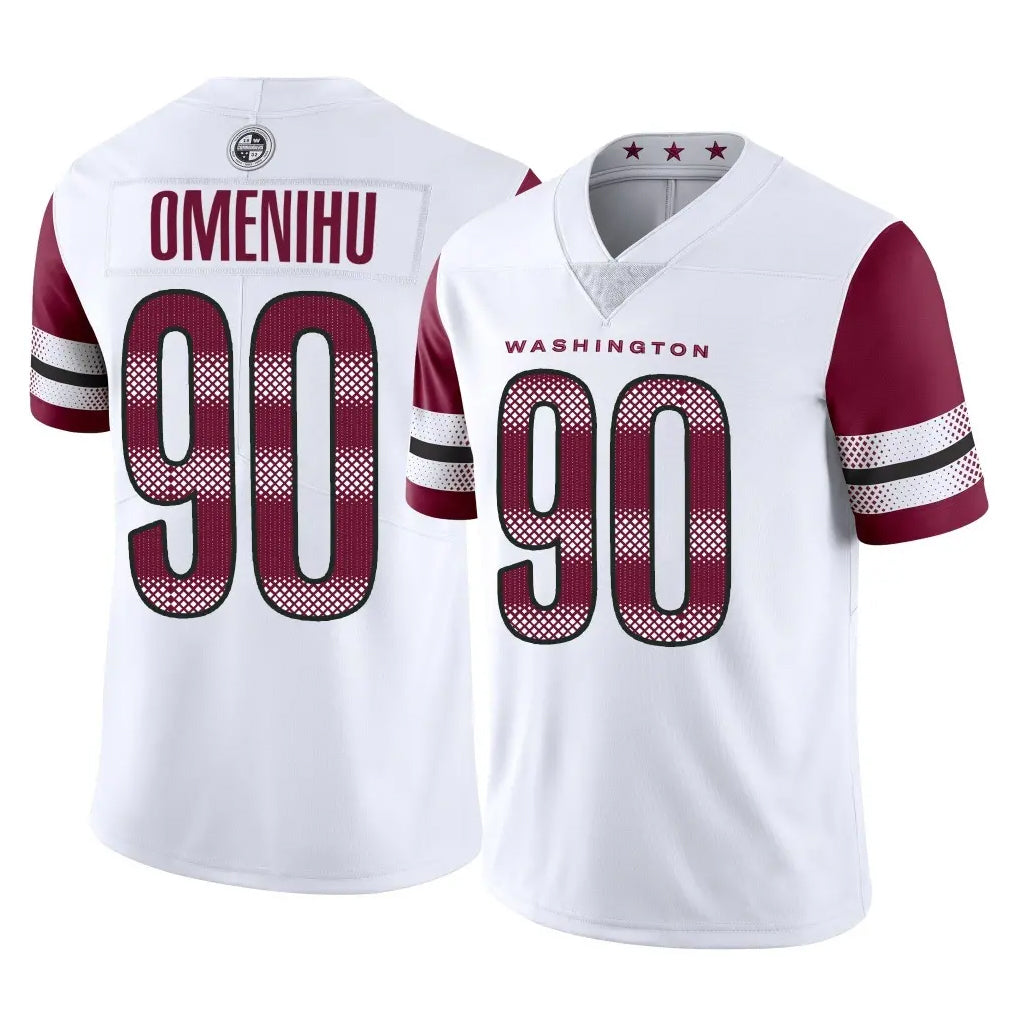 W.Commanders #90 Charles Omenihu Player White Limited Vapor Home Game Ldoa Stitched Jerseys