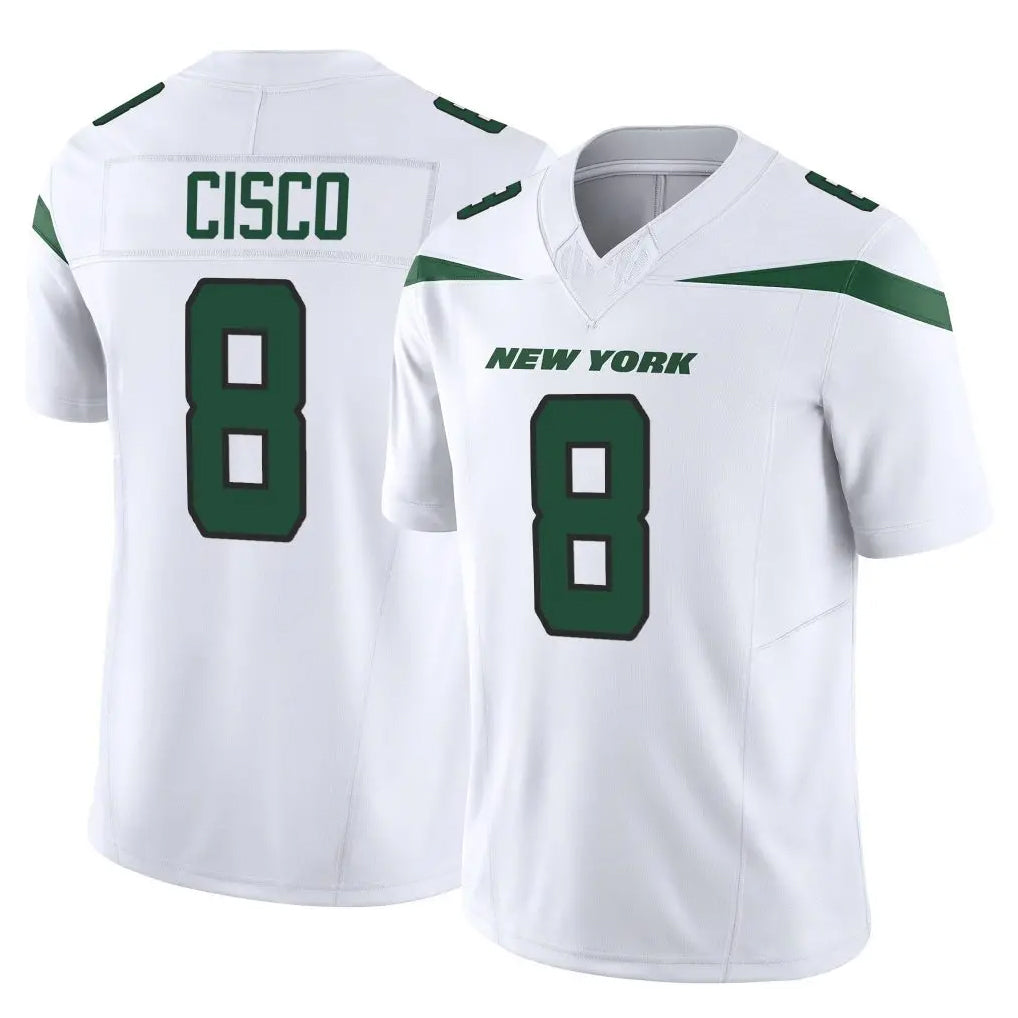 NY.Jets #8 Andre Cisco Player White Limited Vapor F.U.S.E. Home Game Ldoa Stitched Jerseys