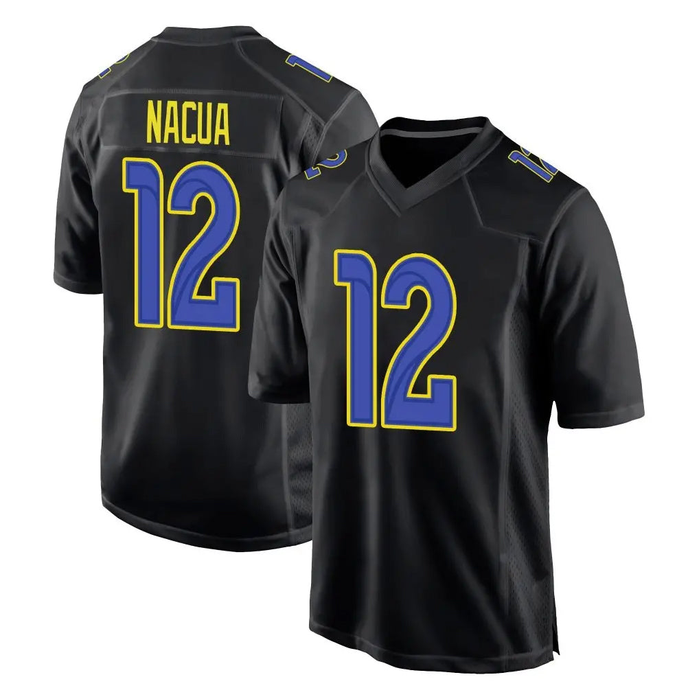 LA.Rams #12 Puka Nacua Player Black Fashion Limited Home Game Ldoa Stitched Jerseys