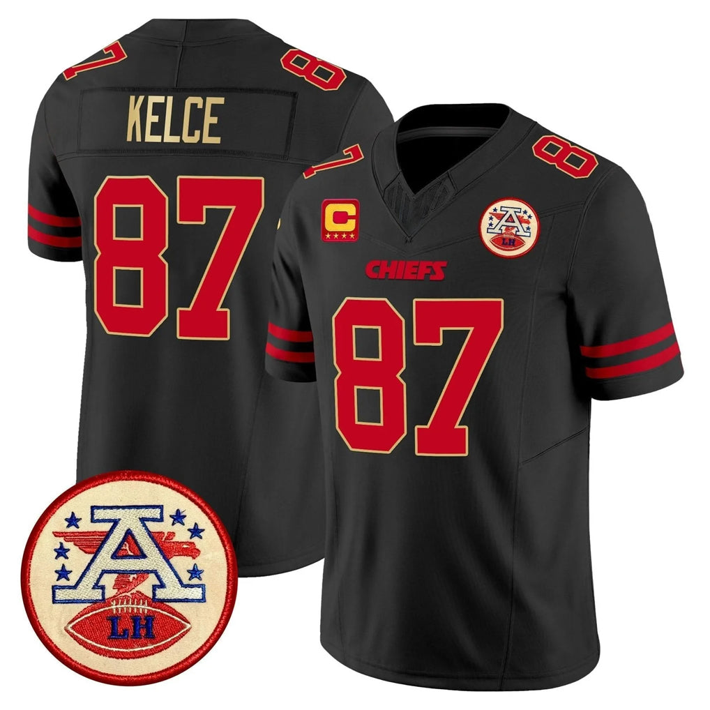 KC.Chiefs #87 Travis Kelce Player Black Limited Vapor F.U.S.E. Home Game Ldoa Stitched Jerseys