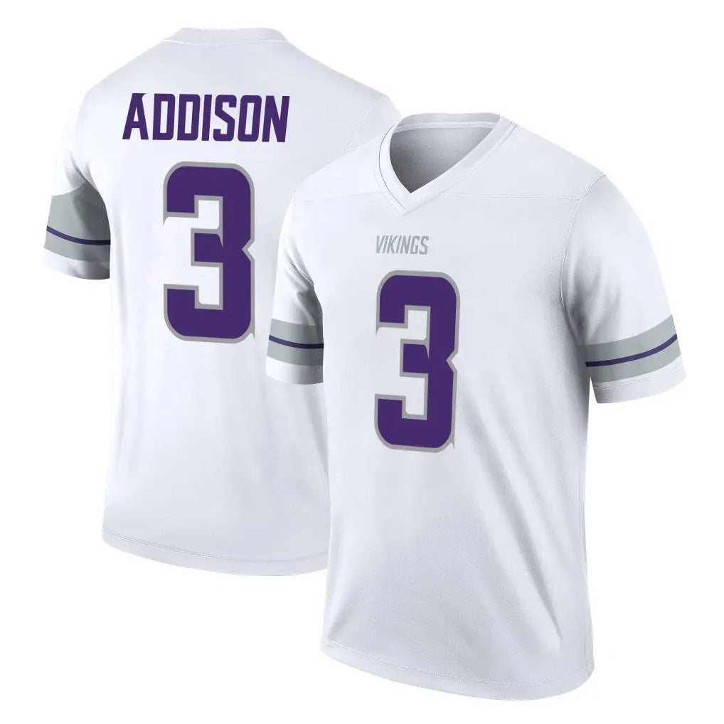 M.Vikings #3 Jordan Addison Player White Alternate Legend Home Game Ldoa Stitched Jerseys