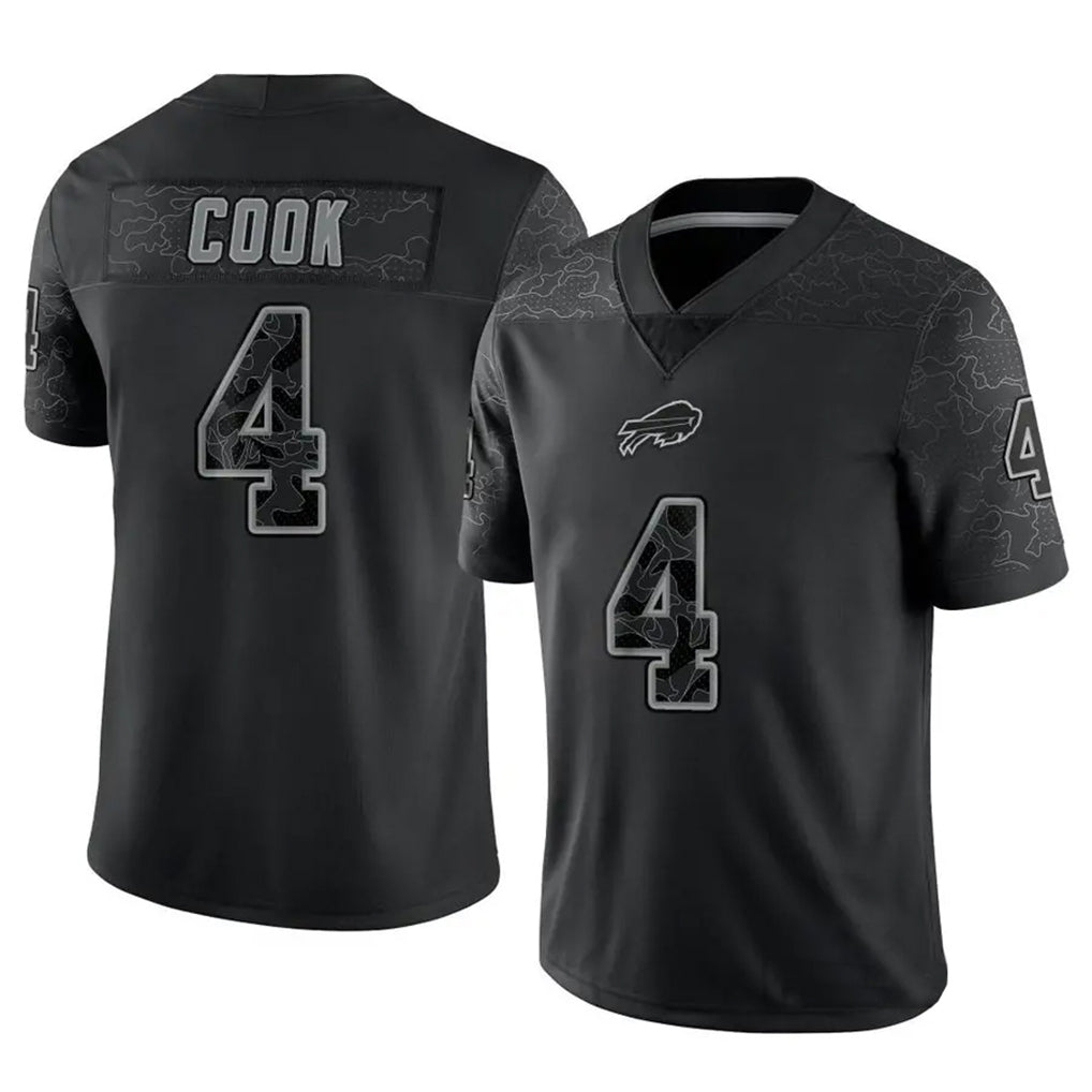 B.Bills #4 James Cook III Player Black RFLCTV Limited Ldoa Stitched Jerseys