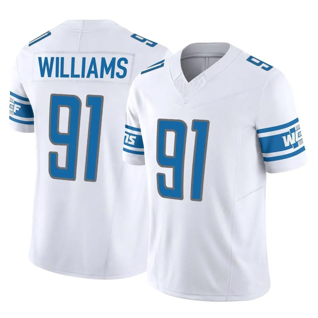 D.Lions #91 Tyleik Williams Player White Vapor F.U.S.E. Limited Home Game Ldoa Stitched Jerseys
