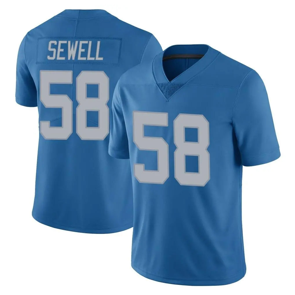 D.Lions #58 Penei Sewell Player Blue Limited Throwback Vapor Untouchable Ldoa Stitched Jerseys