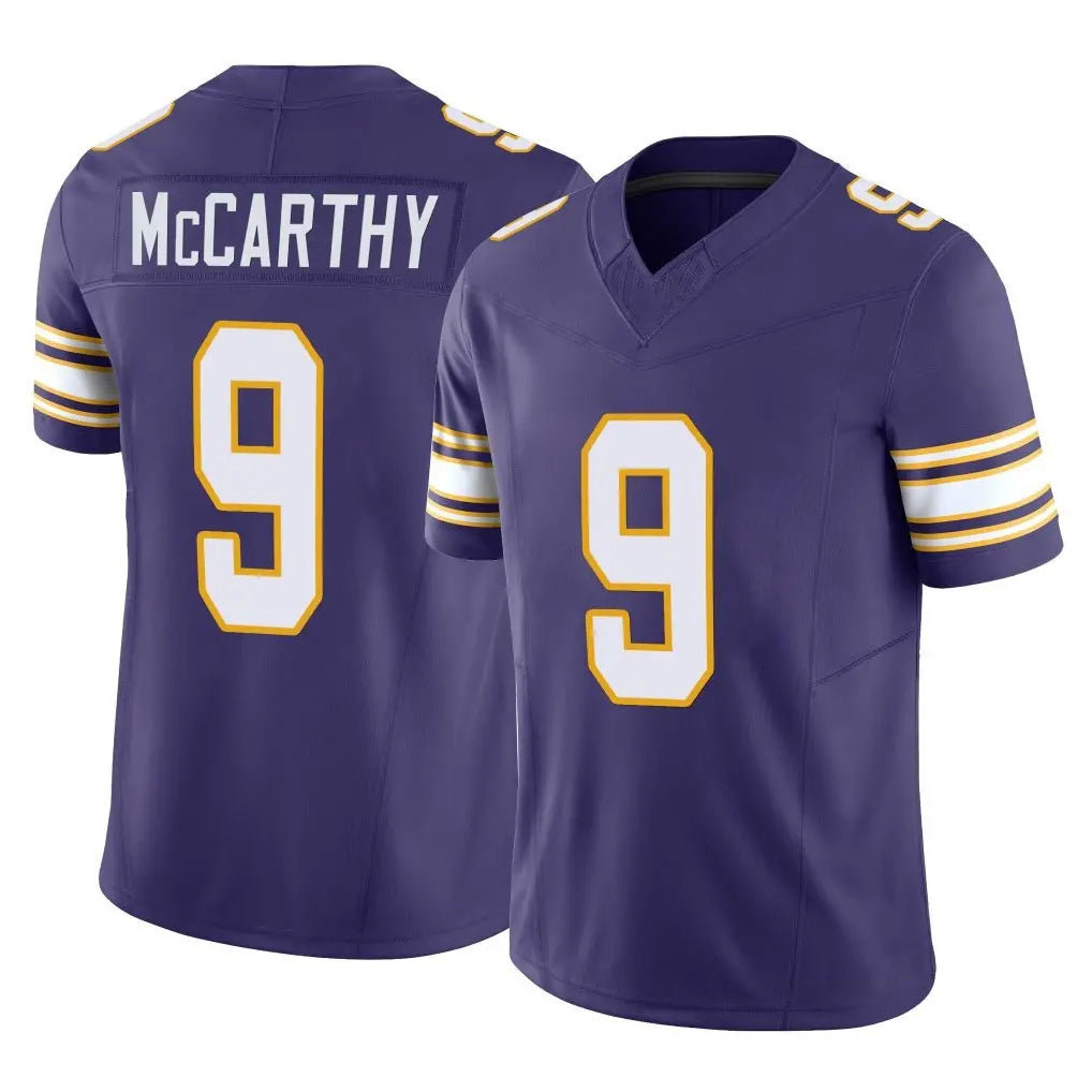 M.Vikings #9 J.J. McCarthy Player Purple Limited Classic Vapor F.U.S.E. Home Game Ldoa Stitched Jerseys