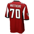 A.Falcons #70 Jake Matthews Player Red Game Ldoa Stitched Jerseys