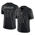SF.49ers #57 Dre Greenlaw Player Black Limited Reflective Home Game Ldoa Stitched Jerseys