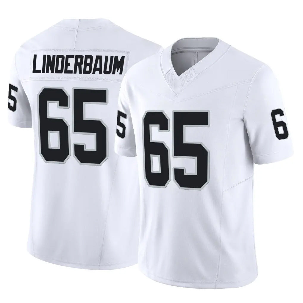 LV.Raiders #65 Tyler Linderbaum Player White Limited Vapor F.U.S.E. Home Game Ldoa Stitched Jerseys