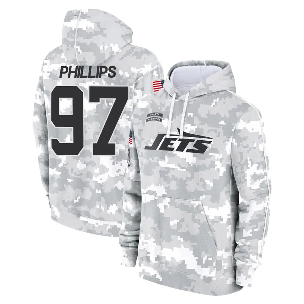 NY.Jets #97 Harrison Phillips Player Arctic Camo Salute to Service Pullover Hoodies Limited Game Ldoa Stitched Jerseys