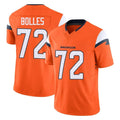 D.Broncos #72 Garett Bolles Player Orange Vapor F.U.S.E. Limited Home Game Ldoa Stitched Jerseys