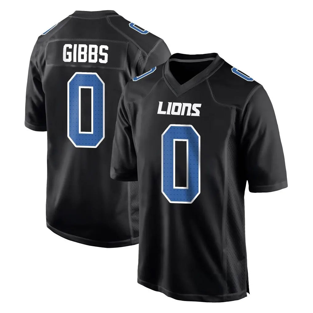 D.Lions #0 Jahmyr Gibbs Player Black Fashion Home Game Ldoa Stitched Jerseys