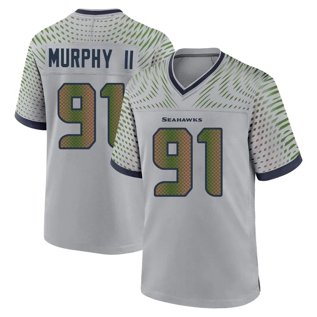 S.Seahawks #91 Byron Murphy II Player Grey 2025 Rivalries Collection Home Game Ldoa Stitched Jerseys