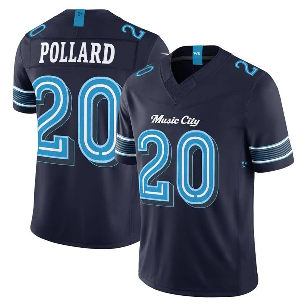 T.Titans #20 Tony Pollard Player Navy 2026 Rivalries Collection Limited Home Game Ldoa Stitched Jerseys