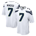 S.Seahawks #7 Uchenna Nwosu Player White Home Game Ldoa Stitched Jerseys