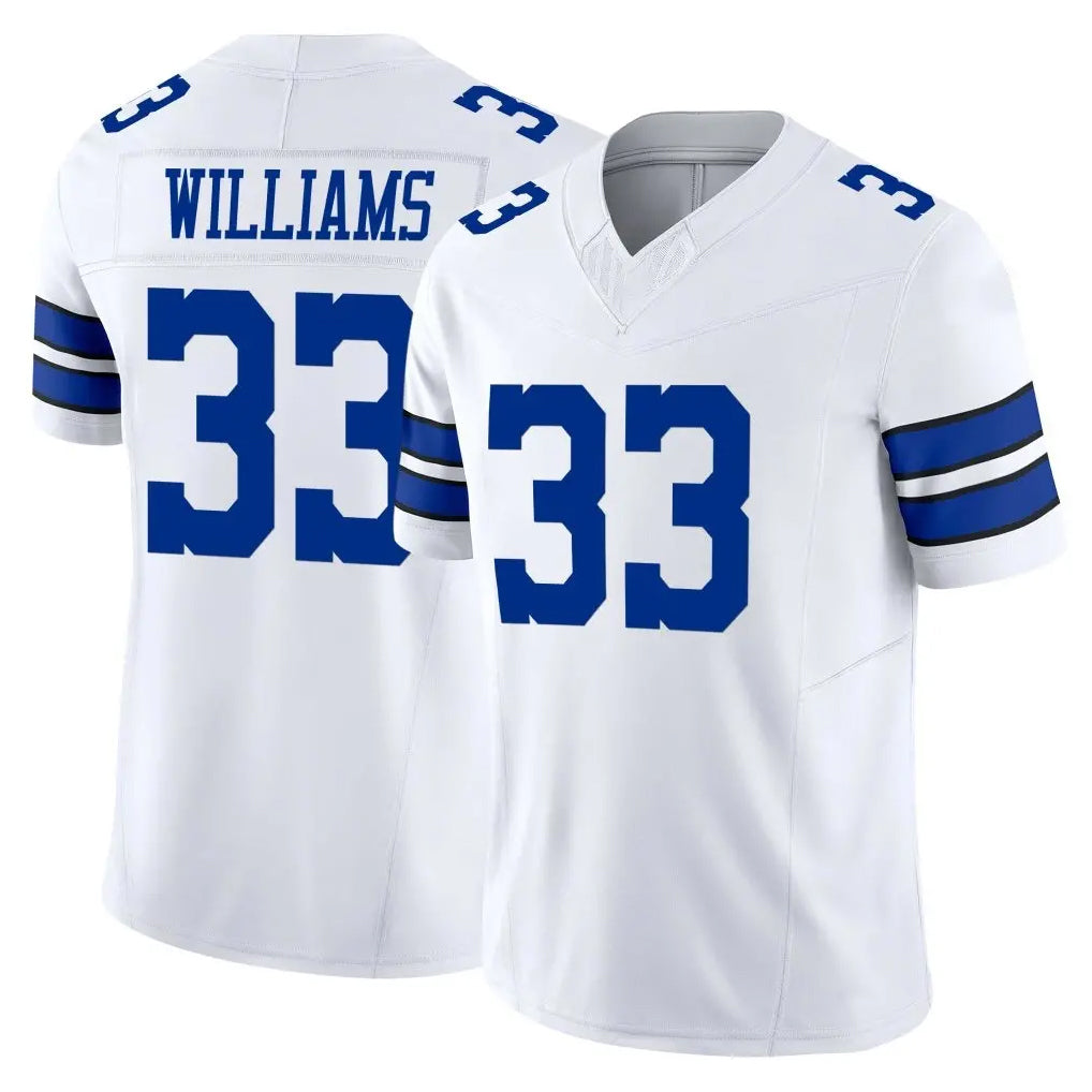 D.Cowboys #33 Javonte Williams Player White Limited Vapor F.U.S.E. Home Game Ldoa Stitched Jerseys