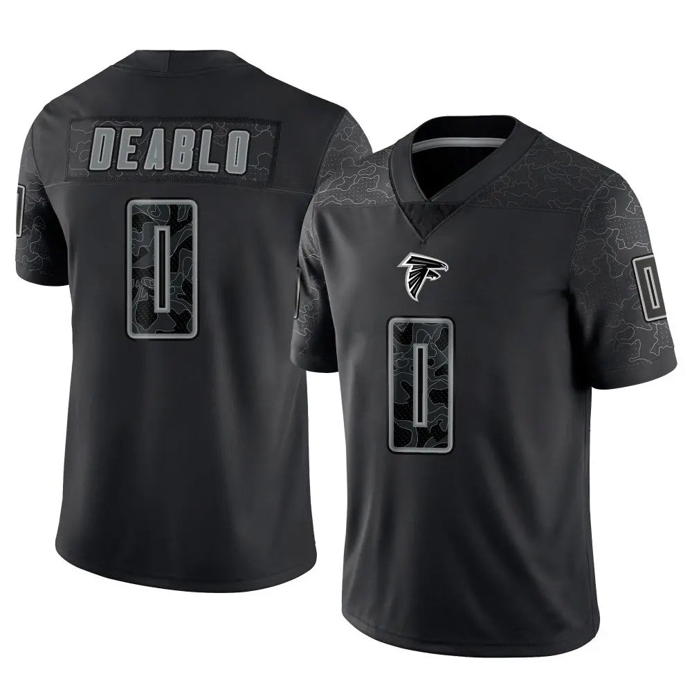 A.Falcons #0 Divine Deablo Player Black RFLCTV Limited Game Ldoa Stitched Jerseys