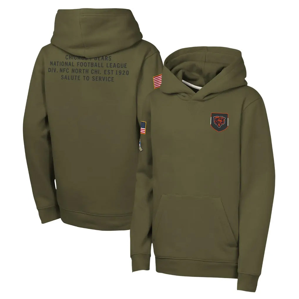 C.Bears ## Bears Blank Player Olive Salute to Service Pullover Hoodies Limited Game Ldoa Stitched Jerseys