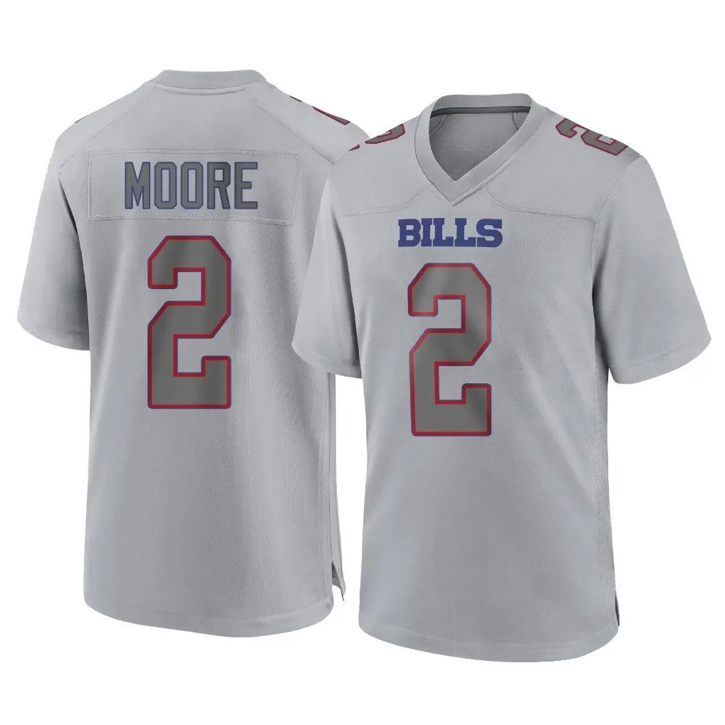 B.Bills #2 DJ Moore Player Gray Home Game Ldoa Stitched Jerseys