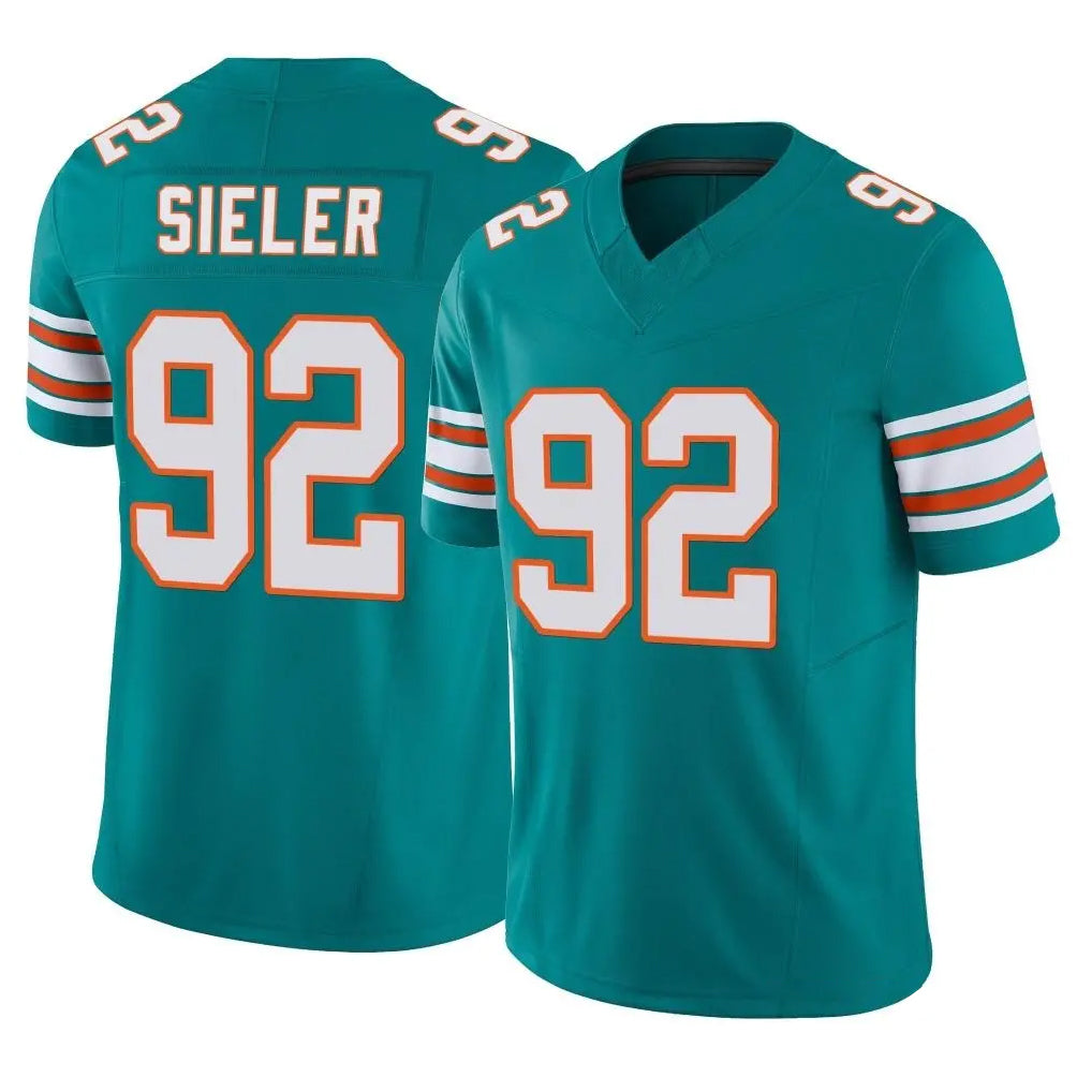 M.Dolphins #92 Zach Sieler Player Aqua Limited Alternate Vapor F.U.S.E. Home Game Ldoa Stitched Jerseys