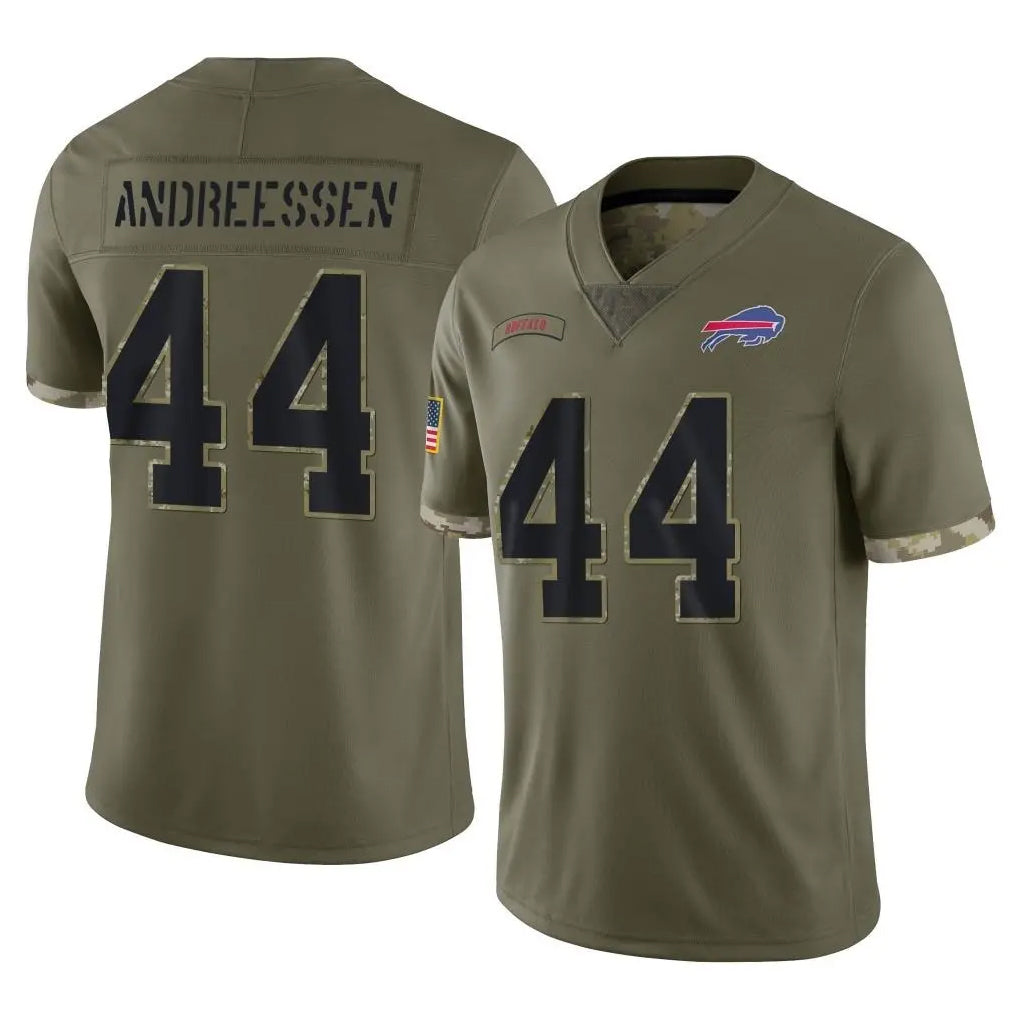 B.Bills #44 Joe Andreessen Player Olive Salute To Service Game Ldoa Stitched Jerseys