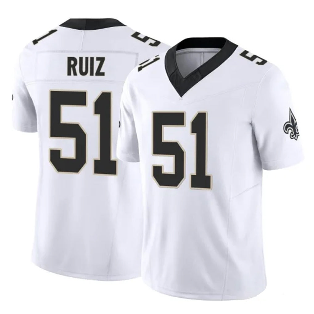NO.Saints #51 Cesar Ruiz Player White Limited Vapor F.U.S.E. Home Game Ldoa Stitched Jerseys