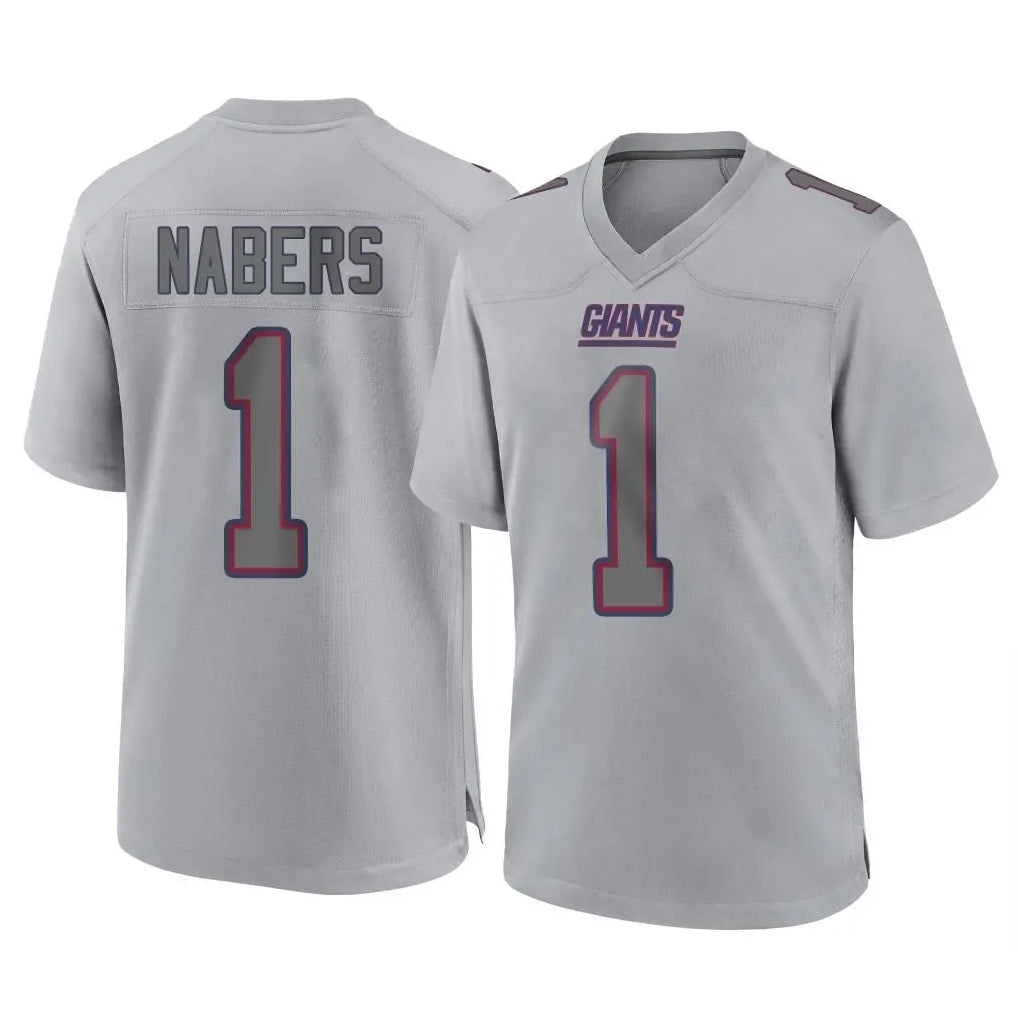 NY.Giants #1 Malik Nabers Player Gray Atmosphere Fashion Limited Game Ldoa Stitched Jerseys