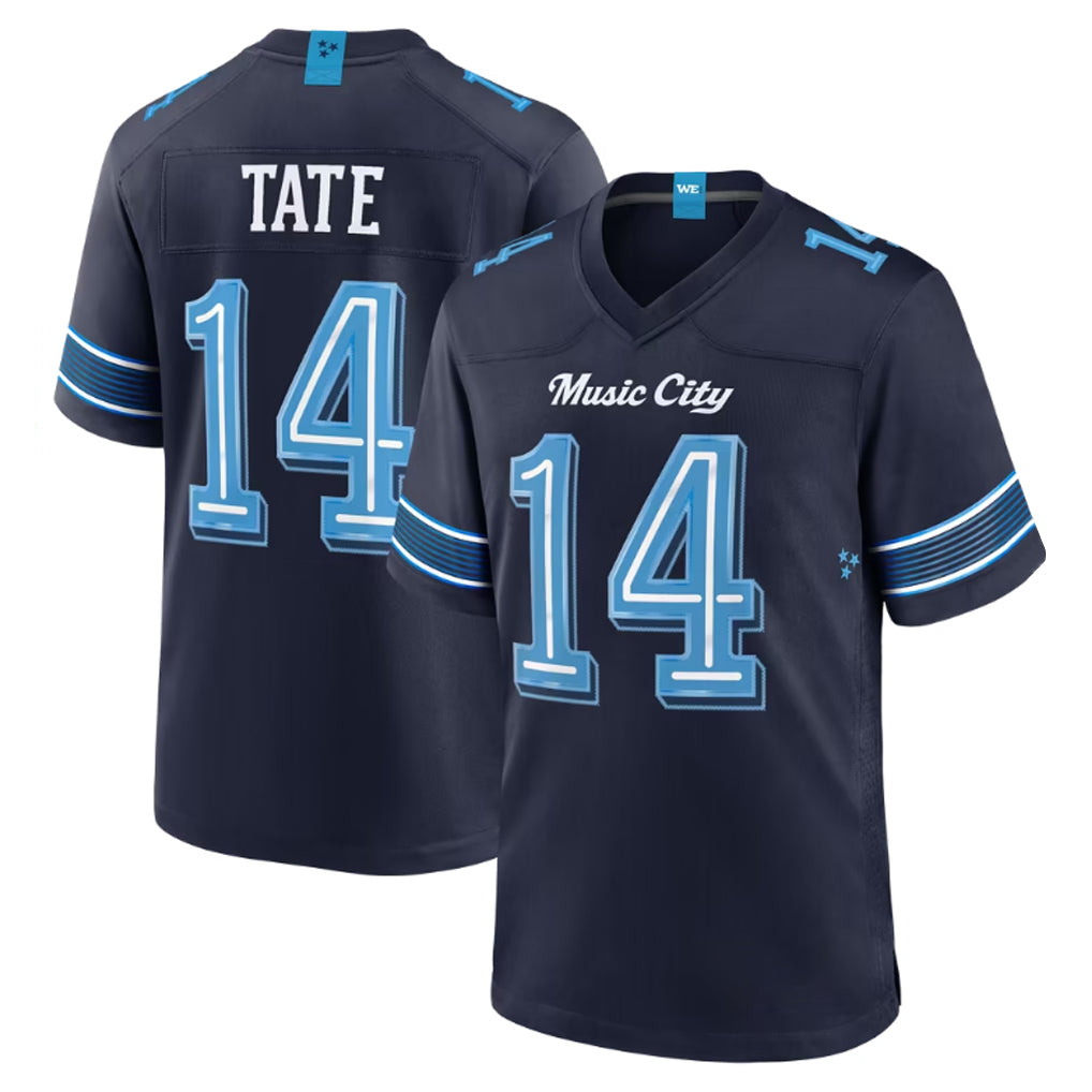 T.Titans #14 Carnell Tate Player Navy 2026 Rivalries Collection Home Game Ldoa Stitched Jerseys