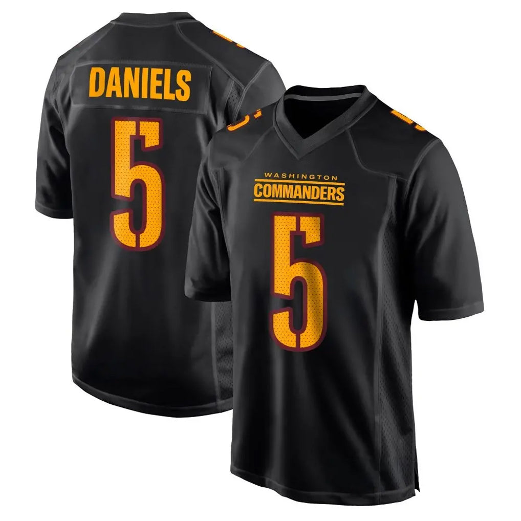 W.Commanders #5 Jayden Daniels Player Black Carbon Fashion Home Game Ldoa Stitched Jerseys