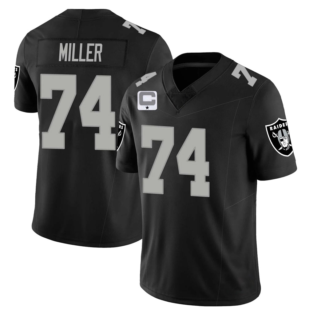 LV.Raiders #74 Kolton Miller Player Black Vapor Limited Home Game Ldoa Stitched Jerseys