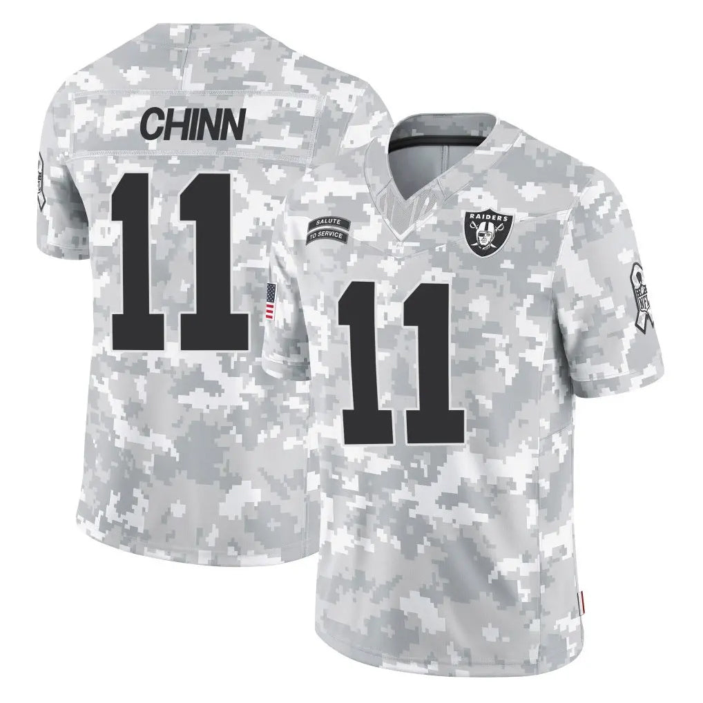 LV.Raiders #11 Jeremy Chinn Player Arctic Camo Salute To Service Limited Game Ldoa Stitched Jerseys