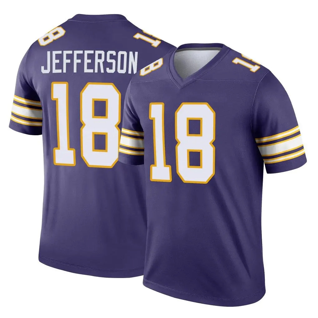 M.Vikings #18 Justin Jefferson Player Purple Limited Classic Home Game Ldoa Stitched Jerseys