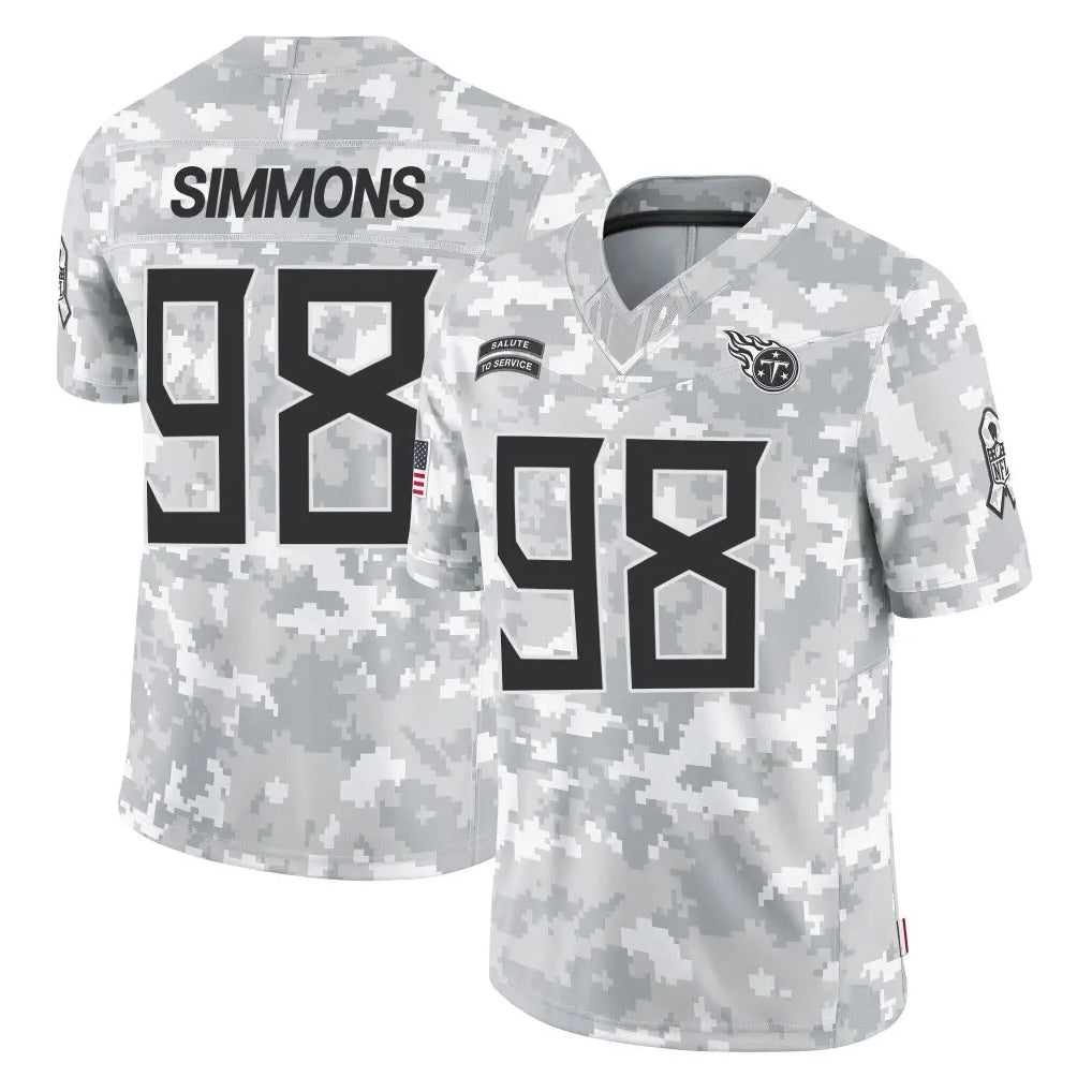 T.Titans #98 Jeffery Simmons Player Arctic Camo Limited Salute to Service Home Game Ldoa Stitched Jerseys