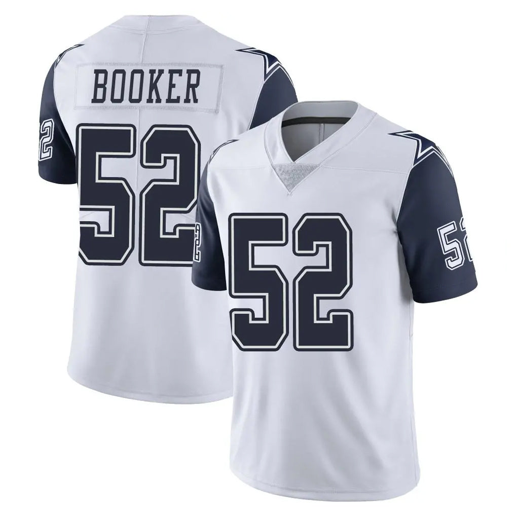 D.Cowboys #52 Tyler Booker Player White-Navy Limited Color Rush Vapor Untouchable Home Game Ldoa Stitched Jerseys
