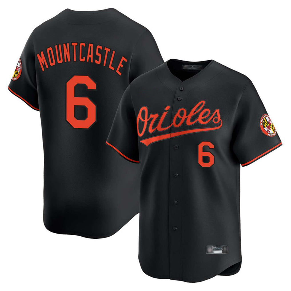 B.Orioles #6 Ryan Mountcastle Player Black Limited Home Game Ldoa Stitched Jerseys