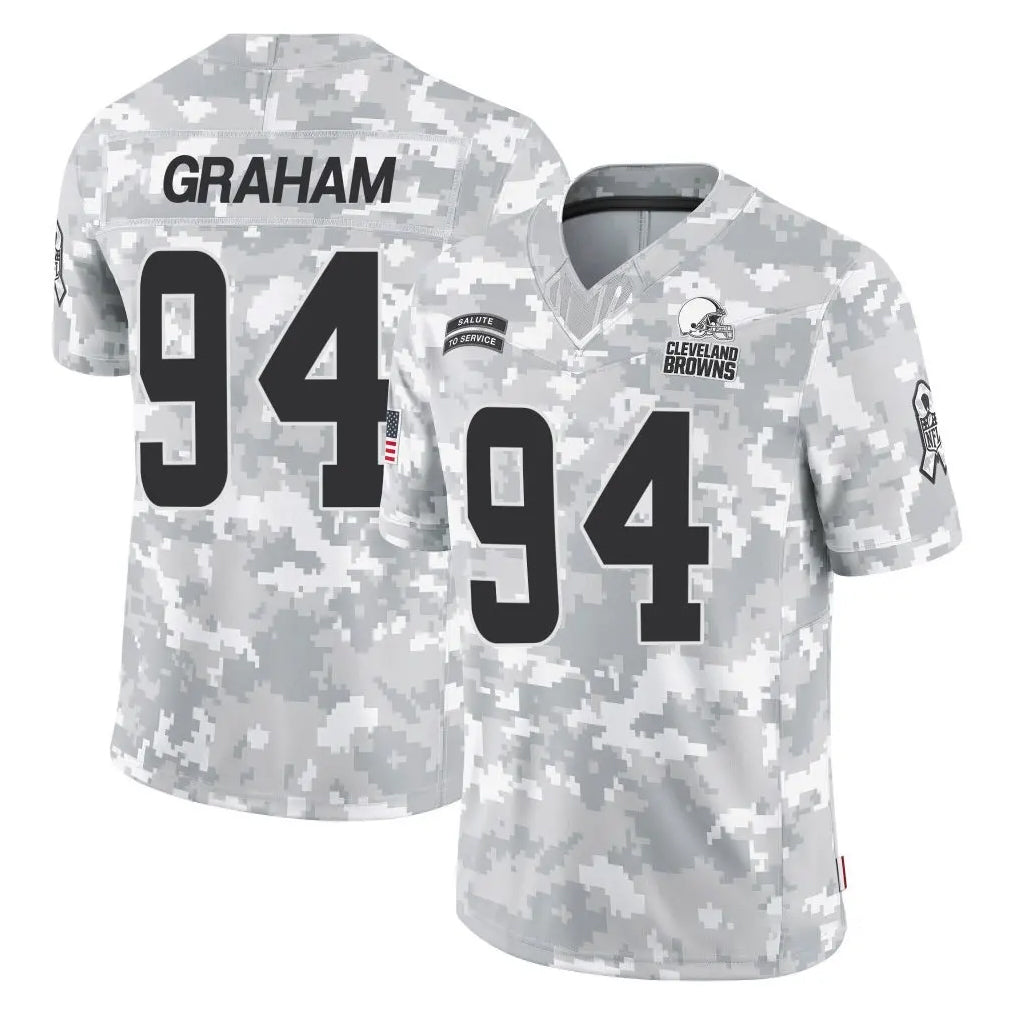 C.Browns #94 Mason Graham Player Arctic Camo Salute to Service Limited Home Game Ldoa Stitched Jerseys