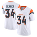 D.Broncos #34 JL Skinner Player White Limited Vapor F.U.S.E. Home Game Ldoa Stitched Jerseys
