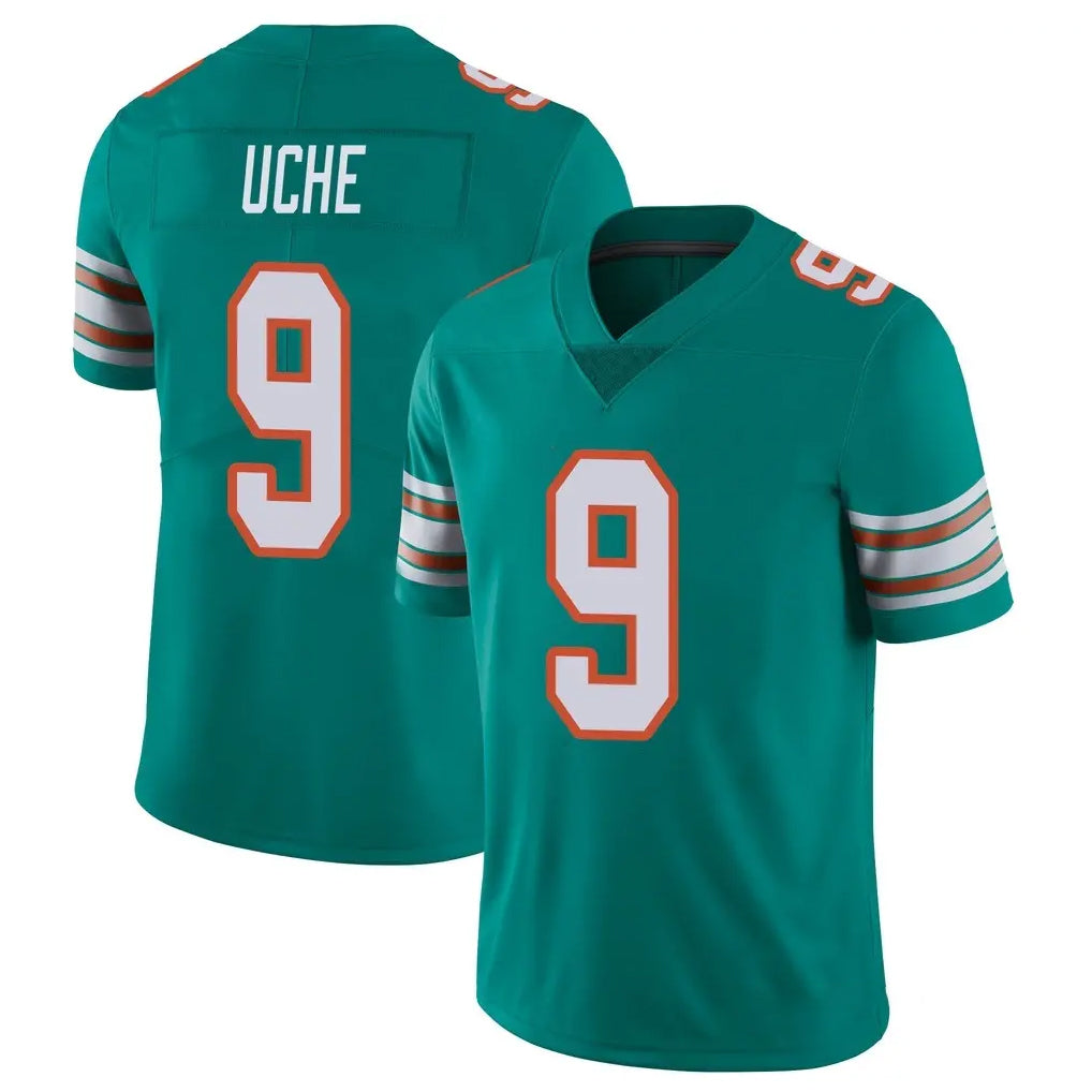 M.Dolphins #9 Joshua Uche Player Aqua Limited Alternate Vapor Untouchable Home Game Ldoa Stitched Jerseys