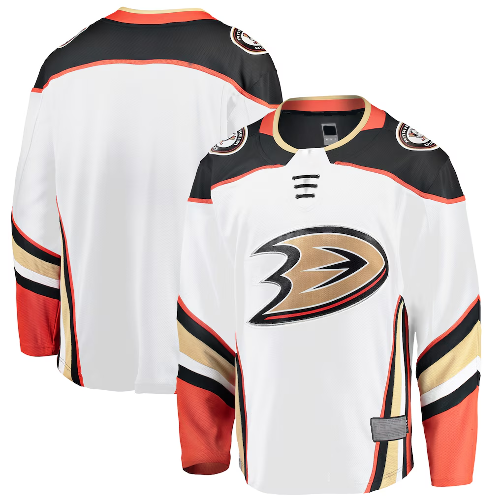 Tuec A.Ducks White Breakaway Away Jerseys