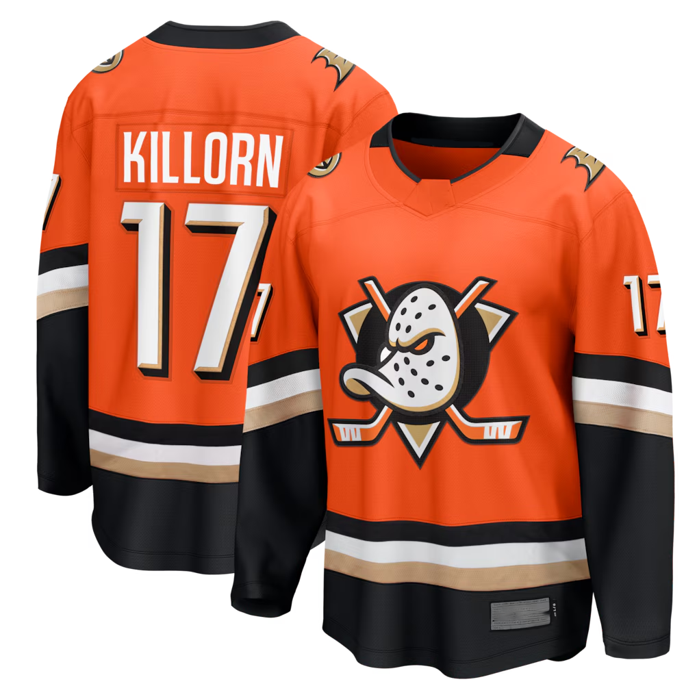 Tuec A.Ducks #17 Alex Killorn Orange Home Breakaway Jerseys
