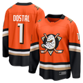 Tuec A.Ducks #1 Lukas Dostal Orange Home Breakaway Jerseys