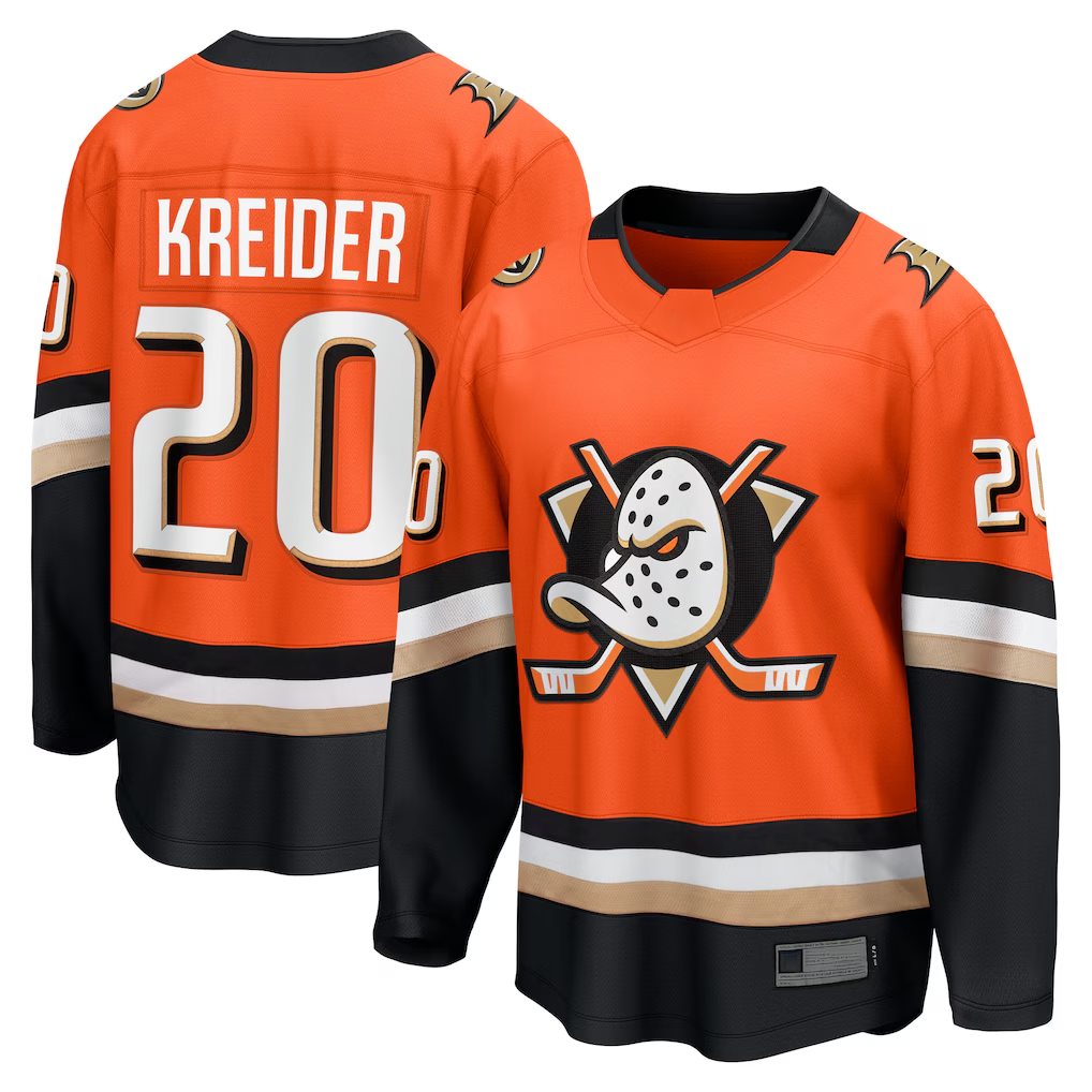 Tuec A.Ducks #20 Chris Kreider Orange Home Breakaway Jerseys