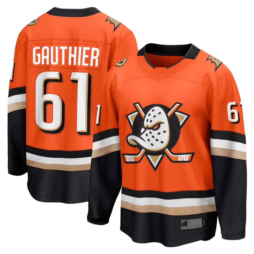 Tuec A.Ducks #61 Cutter Gauthier Orange Home Breakaway Jerseys