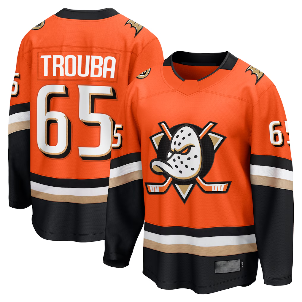 Tuec A.Ducks #65 Jacob Trouba Orange Home Breakaway Player Jerseys