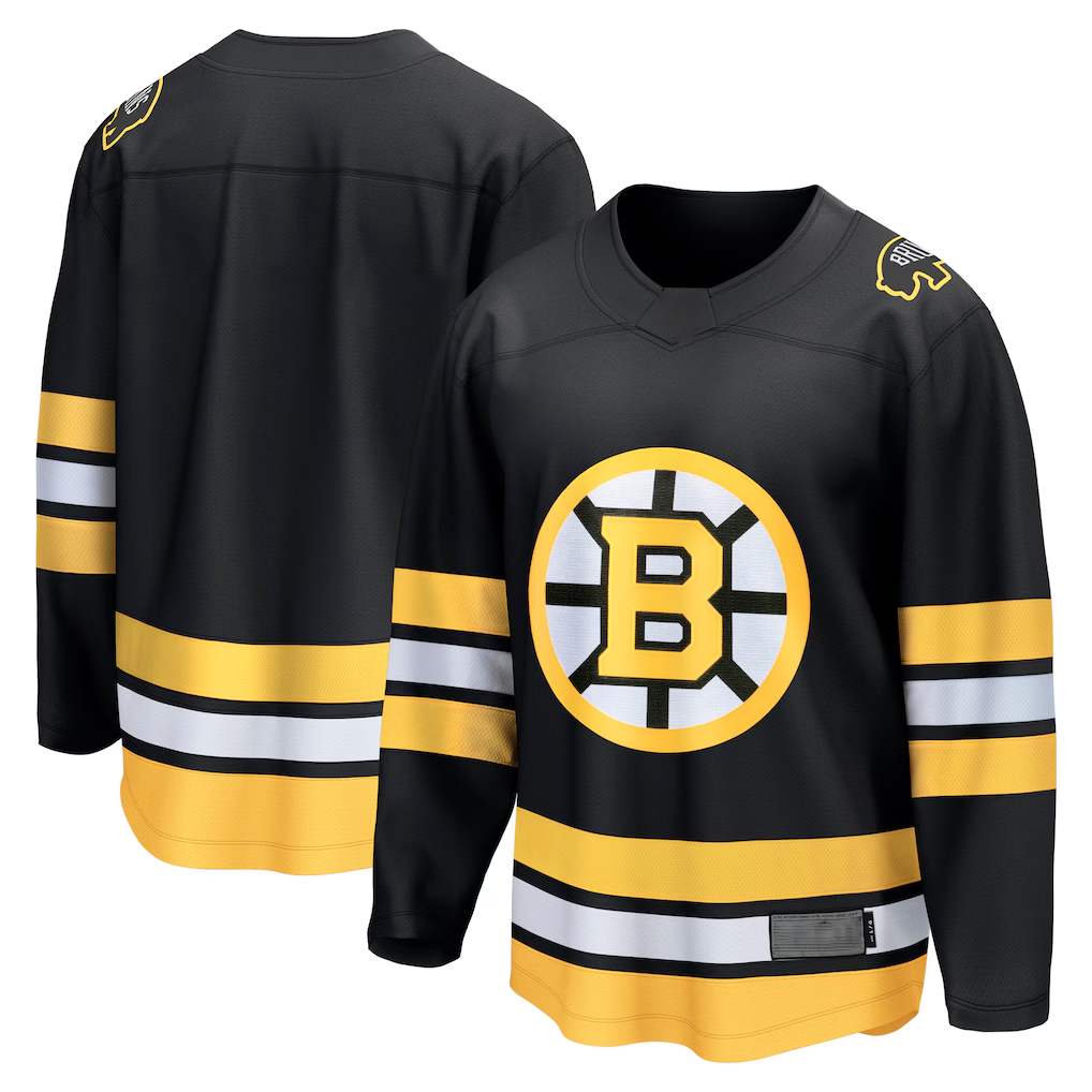 Tuec B.Bruins Black Anniversary Home Breakaway Stitched Jerseys