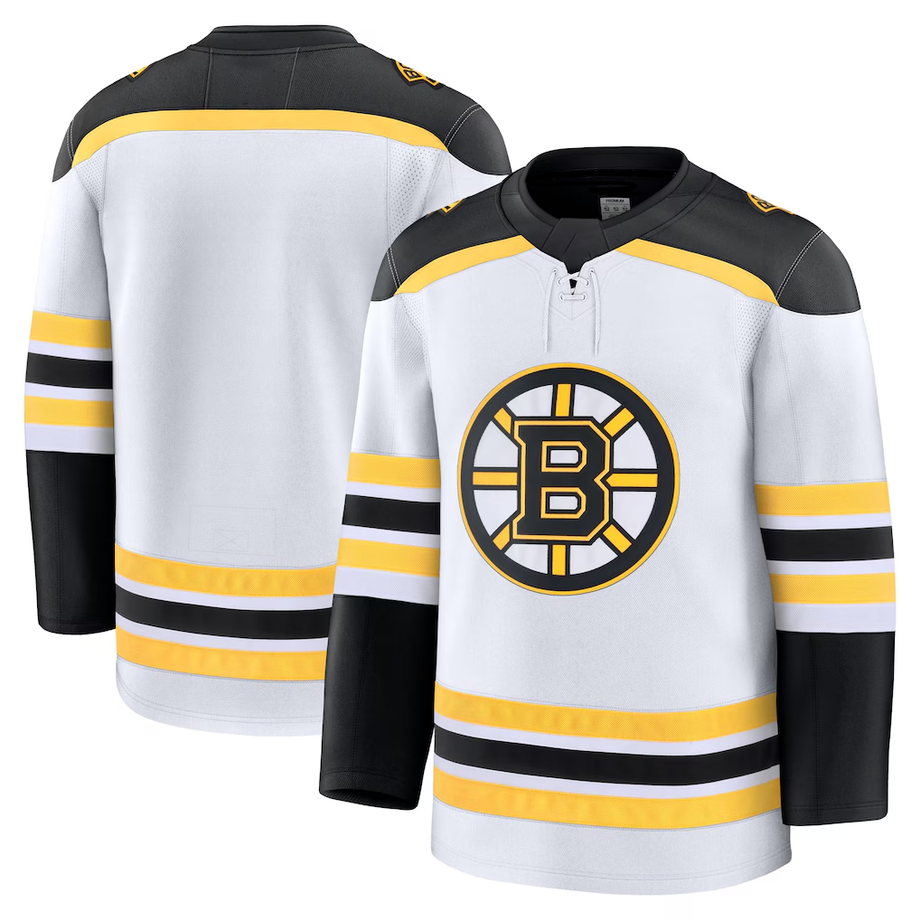 Tuec B.Bruins White Away Premium Stitched Jerseys
