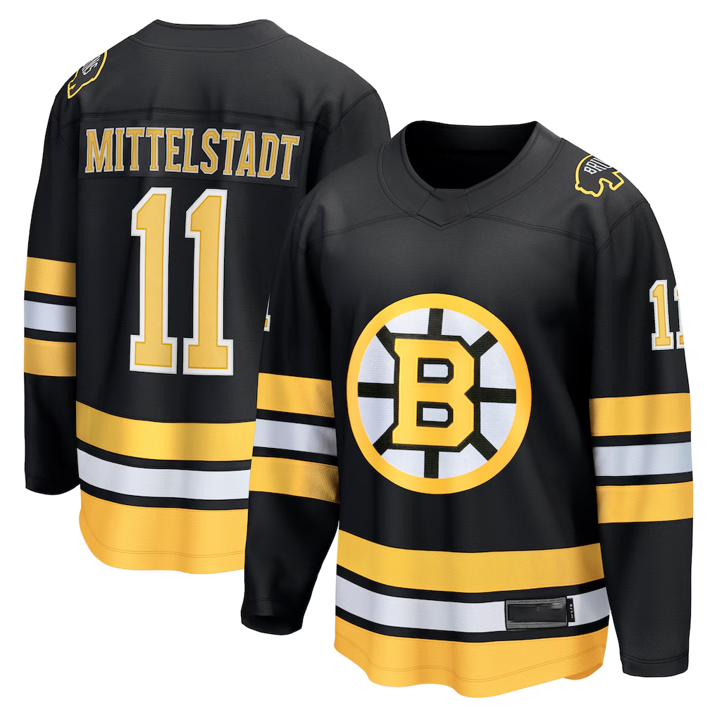 Tuec B.Bruins #11 Casey Mittelstadt Black Home Breakaway Player Stitched Jerseys