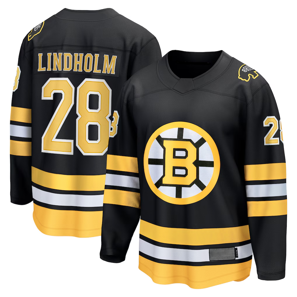 Tuec B.Bruins #28 Elias Lindholm Black Home Breakaway Player Stitched Jerseys
