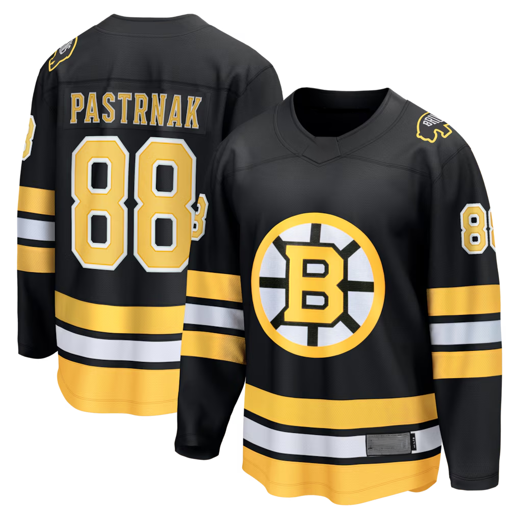 Tuec B.Bruins #88 David Pastrnak Black Home Breakaway Stitched Jerseys
